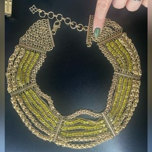 BCBG gold and yellow stone necklace